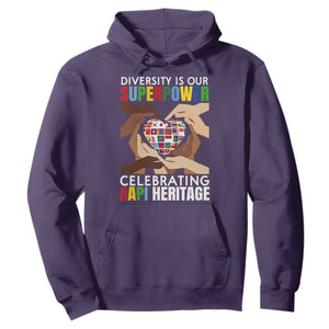 AAPI Heritage Month Hoodie Diversity Is Our Superpower Asian American and Pacific Islander Countries TS11 Purple Print Your Wear