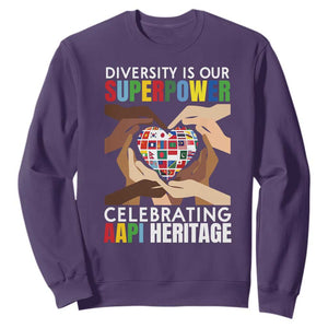 AAPI Heritage Month Sweatshirt Diversity Is Our Superpower Asian American and Pacific Islander Countries TS11 Purple Print Your Wear