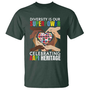 AAPI Heritage Month T Shirt Diversity Is Our Superpower Asian American and Pacific Islander Countries TS11 Dark Forest Green Print Your Wear