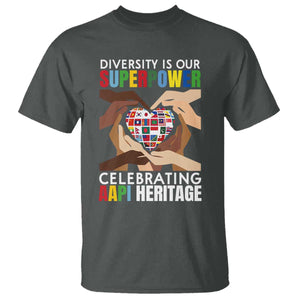 AAPI Heritage Month T Shirt Diversity Is Our Superpower Asian American and Pacific Islander Countries TS11 Dark Heather Print Your Wear