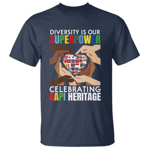 AAPI Heritage Month T Shirt Diversity Is Our Superpower Asian American and Pacific Islander Countries TS11 Navy Print Your Wear