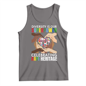 AAPI Heritage Month Tank Top Diversity Is Our Superpower Asian American and Pacific Islander Countries TS11 Deep Heather Print Your Wear