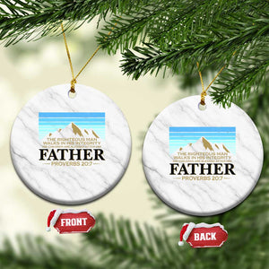 Funny Christian Father Ceramic Ornament The Righteous Man Walks In His Integrity Fathers Day TS11 1pc White Marble Print Your Wear