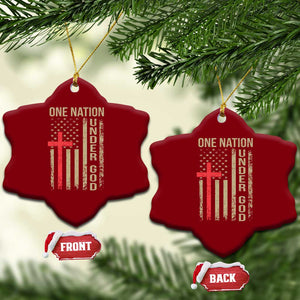 Funny One Nation Under God Ceramic Ornament 4th Of July Patriotic Christian American Flag TS11 Print Your Wear