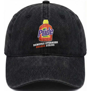 Funny Pride Removes Stubborn Orange Stains Washed Cotton Baseball Cap Pride Month LGBTQ TS11 Print Your Wear