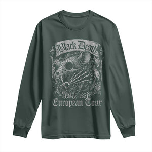 Black Death European Tour Long Sleeve Shirt Plague Rat Medieval History Gothic TS11 Dark Forest Green Print Your Wear