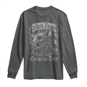 Black Death European Tour Long Sleeve Shirt Plague Rat Medieval History Gothic TS11 Dark Heather Print Your Wear