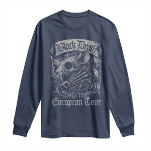 Black Death European Tour Long Sleeve Shirt Plague Rat Medieval History Gothic TS11 Navy Print Your Wear