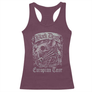 Black Death European Tour Racerback Tank Top Plague Rat Medieval History Gothic TS11 Maroon Print Your Wear