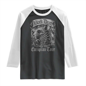 Black Death European Tour Raglan Shirt Plague Rat Medieval History Gothic TS11 Black White Print Your Wear