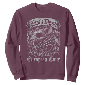 Black Death European Tour Sweatshirt Plague Rat Medieval History Gothic TS11 Maroon Print Your Wear