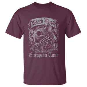 Black Death European Tour T Shirt Plague Rat Medieval History Gothic TS11 Maroon Print Your Wear