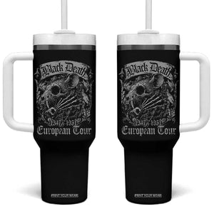 Black Death European Tour Tumbler With Handle Plague Rat Medieval History Gothic TS11 One Size: 40 oz Black Print Your Wear