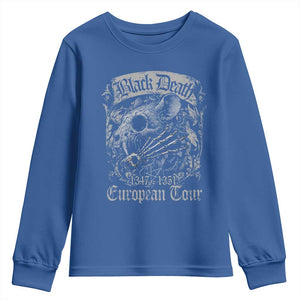 Black Death European Tour Youth Sweatshirt Plague Rat Medieval History Gothic TS11 Royal Blue Print Your Wear