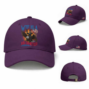 WTF Is A Kilometer Abraham Lincoln Baseball Cap Funny USA Patriotic 4th of July