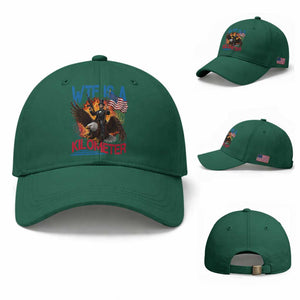 WTF Is A Kilometer Abraham Lincoln Baseball Cap Funny USA Patriotic 4th of July
