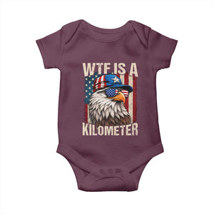WTF Is A Kilometer Baby Onesie Bald Eagle 4th of July Funny USA Patriotic