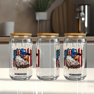 WTF Is A Kilometer Glass Can Bald Eagle 4th of July Funny USA Patriotic