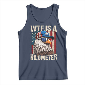 WTF Is A Kilometer Tank Top Bald Eagle 4th of July Funny USA Patriotic
