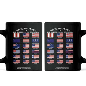 Historic Flags of The United States of America Coffee Mug US History 4th of July