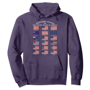 Historic Flags of The United States of America Hoodie US History 4th of July