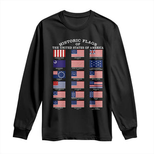 Historic Flags of The United States of America Long Sleeve Shirt US History 4th of July