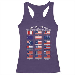 Historic Flags of The United States of America Racerback Tank Top US History 4th of July