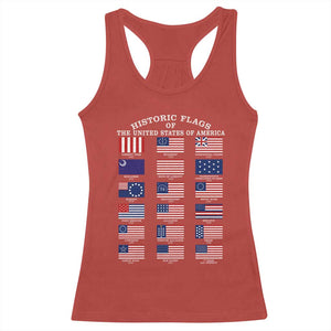 Historic Flags of The United States of America Racerback Tank Top US History 4th of July