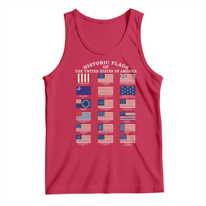 Historic Flags of The United States of America Tank Top US History 4th of July