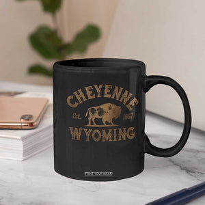 Cheyenne Wyoming Est 1867 WY Bison Cowboy State Pride Coffee Mug