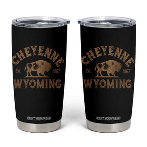 Cheyenne Wyoming Est 1867 WY Bison Cowboy State Pride Tumbler Cup