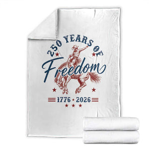 250 Years Of Freedom Cowboy Throw Blanket Western 250th Anniversary USA 1776 2026