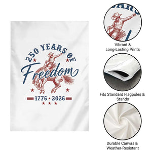 250 Years Of Freedom Cowboy Garden Flag Western 250th Anniversary USA 1776 2026