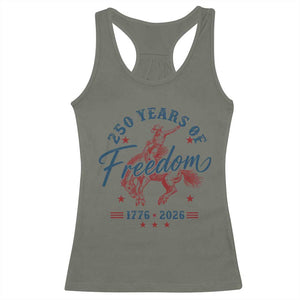 250 Years Of Freedom Cowboy Racerback Tank Top Western 250th Anniversary USA 1776 2026