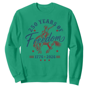 250 Years Of Freedom Cowboy Sweatshirt Western 250th Anniversary USA 1776 2026