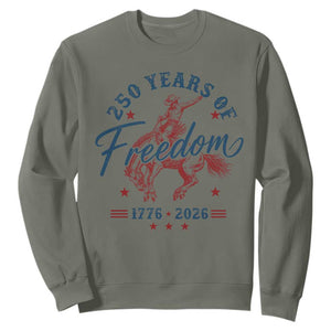 250 Years Of Freedom Cowboy Sweatshirt Western 250th Anniversary USA 1776 2026