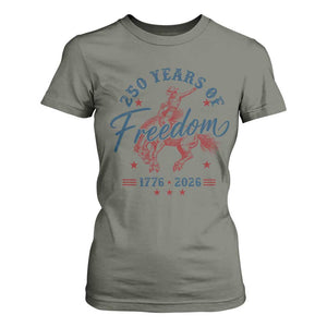 250 Years Of Freedom Cowboy T Shirt For Women Western 250th Anniversary USA 1776 2026