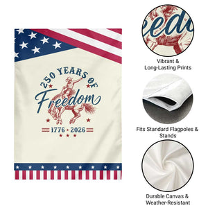250 Years Of Freedom Cowboy Patriotic Garden Flag Western 250th Anniversary USA 1776 2026 TS11 Print Your Wear