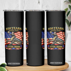250 Years George Washington Riding Shark Skinny Tumbler Funny July 4th American Flag 1776 2026