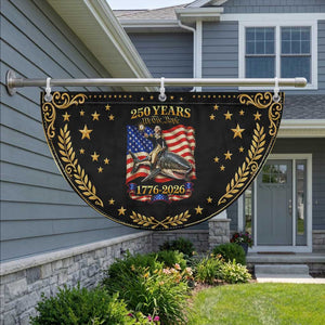 250 Years George Washington Riding Shark Patriotic Fan Flag Funny July 4th American Flag 1776 2026