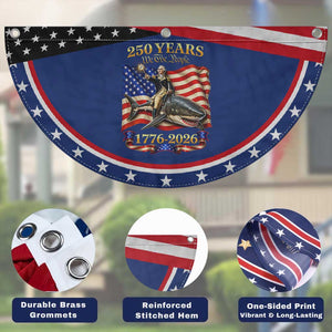 250 Years George Washington Riding Shark Patriotic Fan Flag Funny July 4th American Flag 1776 2026