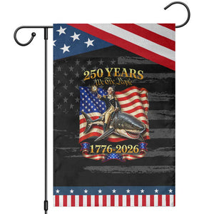250 Years George Washington Riding Shark Patriotic Garden Flag Funny July 4th American Flag 1776 2026