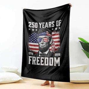 Abraham Lincoln 250 Years Of Freedom Throw Blanket 1776 2026 4th of July