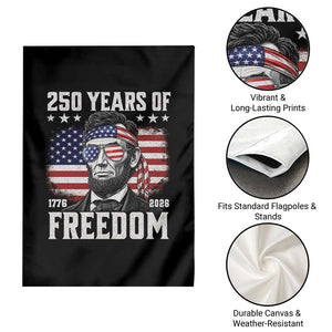 Abraham Lincoln 250 Years Of Freedom Garden Flag 1776 2026 4th of July