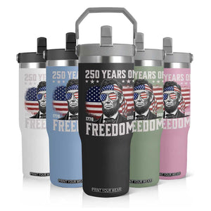 Abraham Lincoln 250 Years Of Freedom Flip Straw Tumbler 1776 2026 4th of July