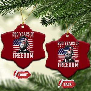 Abraham Lincoln 250 Years Of Freedom Ceramic Ornament 1776 2026 4th of July