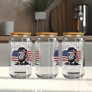 Abraham Lincoln 250 Years Of Freedom Glass Can 1776 2026 4th of July