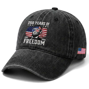 Abraham Lincoln 250 Years Of Freedom Washed Cotton Baseball Cap 1776 2026 4th of July