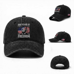 Abraham Lincoln 250 Years Of Freedom Washed Cotton Baseball Cap 1776 2026 4th of July