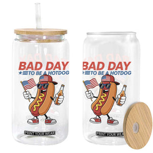Bad Day To Be A Hot Dog Glass Can Funny BBQ Grilling 4th of July